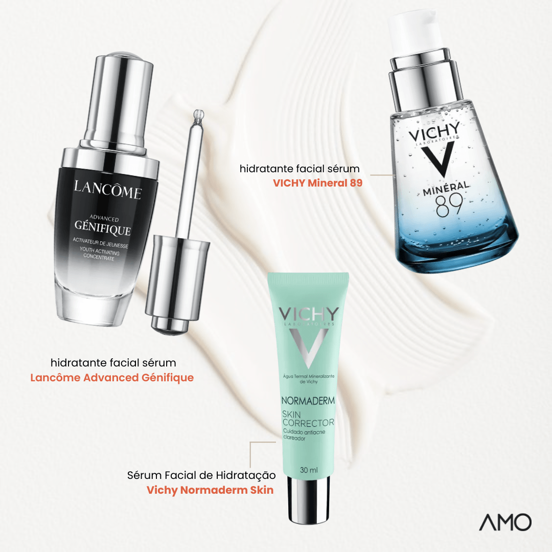 Imagem gráfica com hidratante facial da Vichy e Lâncome